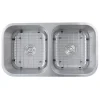 Nantucket Sinks 32.5" Double Bowl Equal Undermount Stainless Steel Kitchen Sink, 16 Gauge