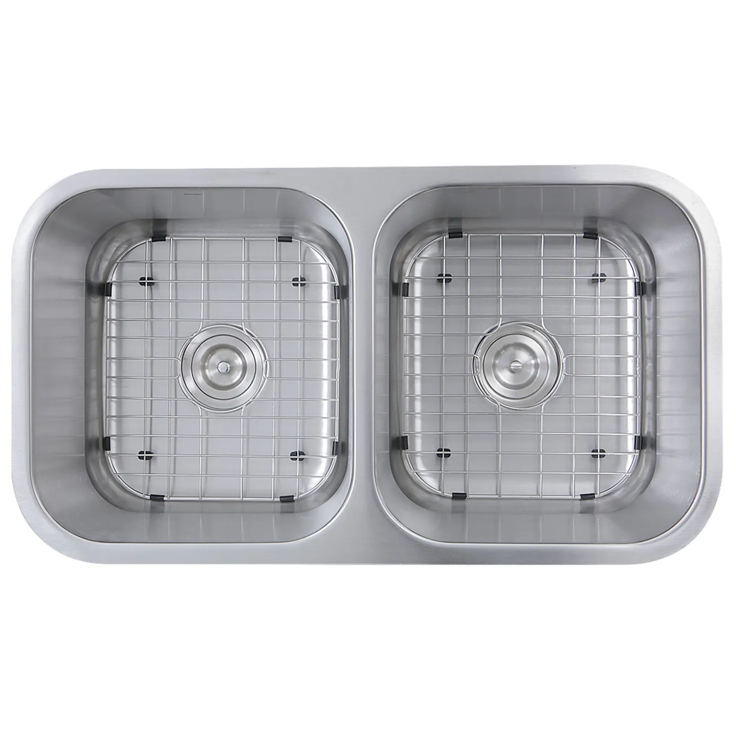 Nantucket Sinks 32.5" Double Bowl Equal Undermount Stainless Steel Kitchen Sink, 16 Gauge