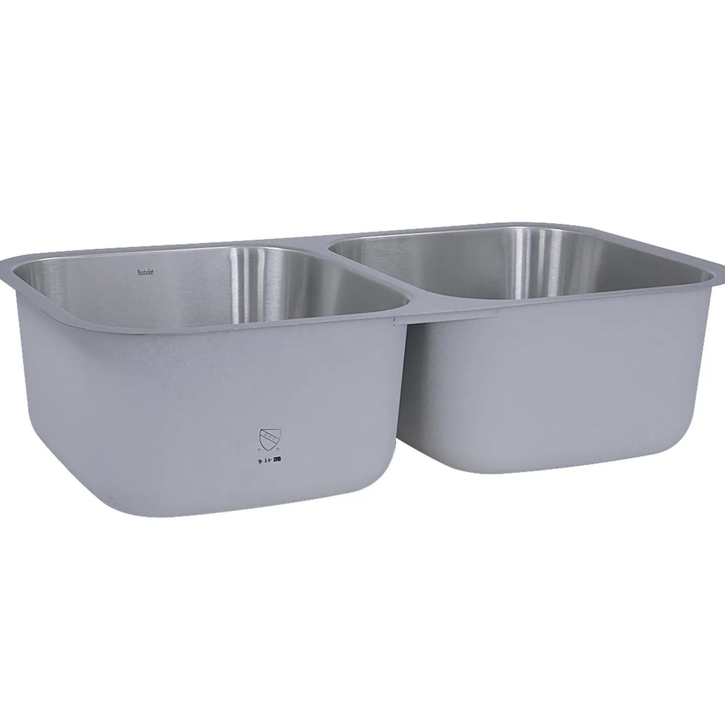 Nantucket Sinks 32.5" Double Bowl Equal Undermount Stainless Steel Kitchen Sink, 16 Gauge