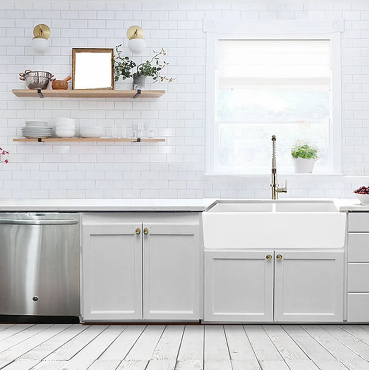 Nantucket Sinks 36" Double Bowl Farmhouse Fireclay Sink with Drains and Grids