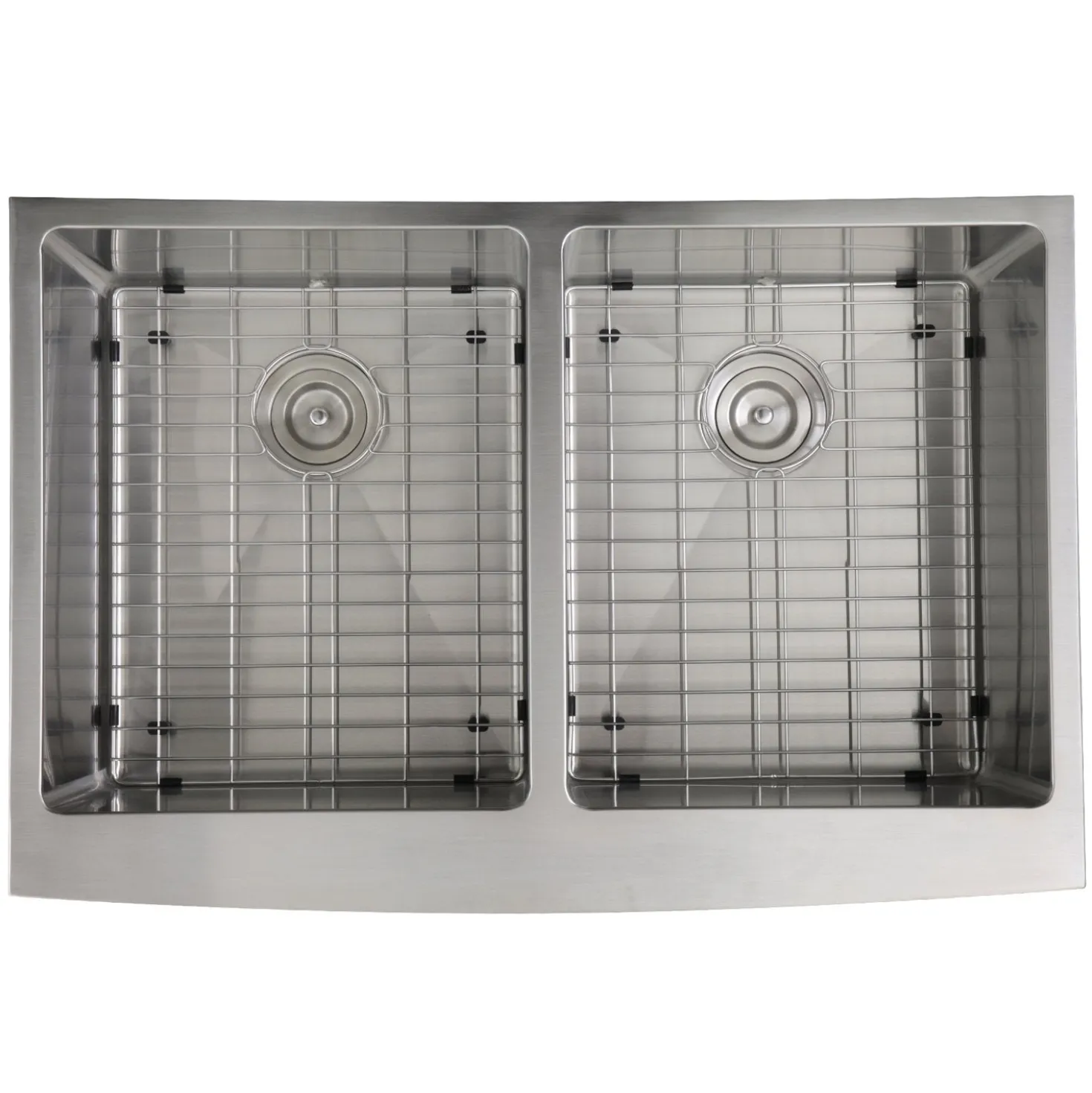 Nantucket Sinks 33" Double Bowl Farmhouse Apron Front Stainless Steel Kitchen Sink