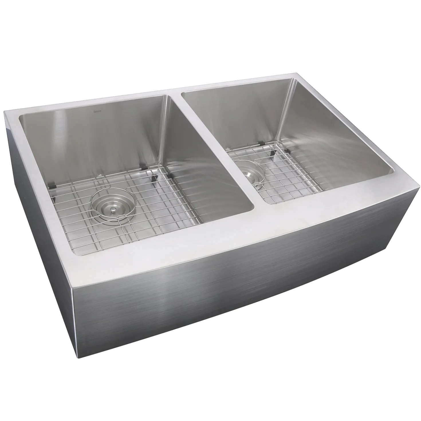Nantucket Sinks 33" Double Bowl Farmhouse Apron Front Stainless Steel Kitchen Sink