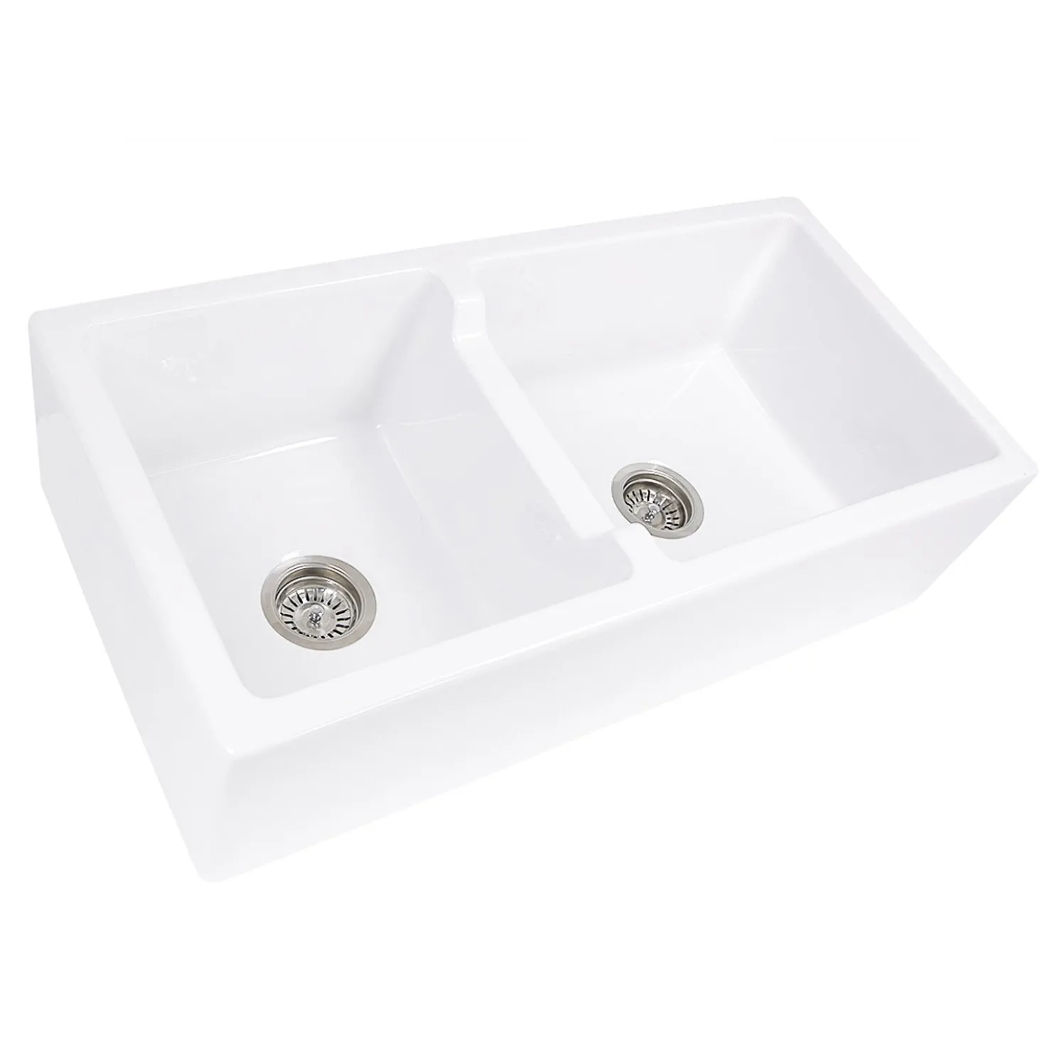 Nantucket Sinks 60/40 Double Bowl Farmhouse Apron Fireclay Sink Hyannis-36-DBL