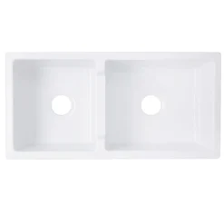 Nantucket Sinks 60/40 Double Bowl Farmhouse Apron Fireclay Sink Hyannis-36-DBL
