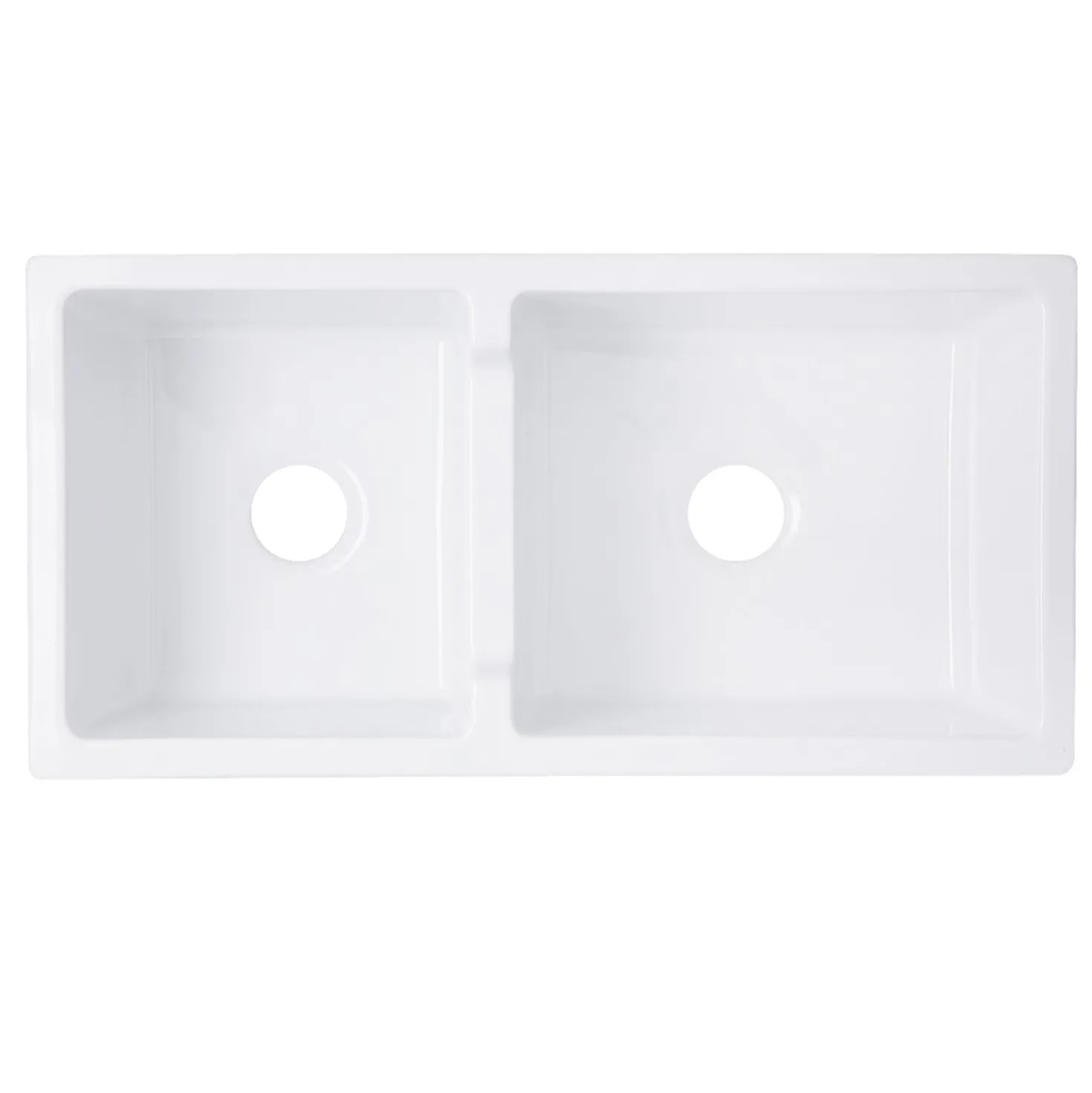 Nantucket Sinks 60/40 Double Bowl Farmhouse Apron Fireclay Sink Hyannis-36-DBL