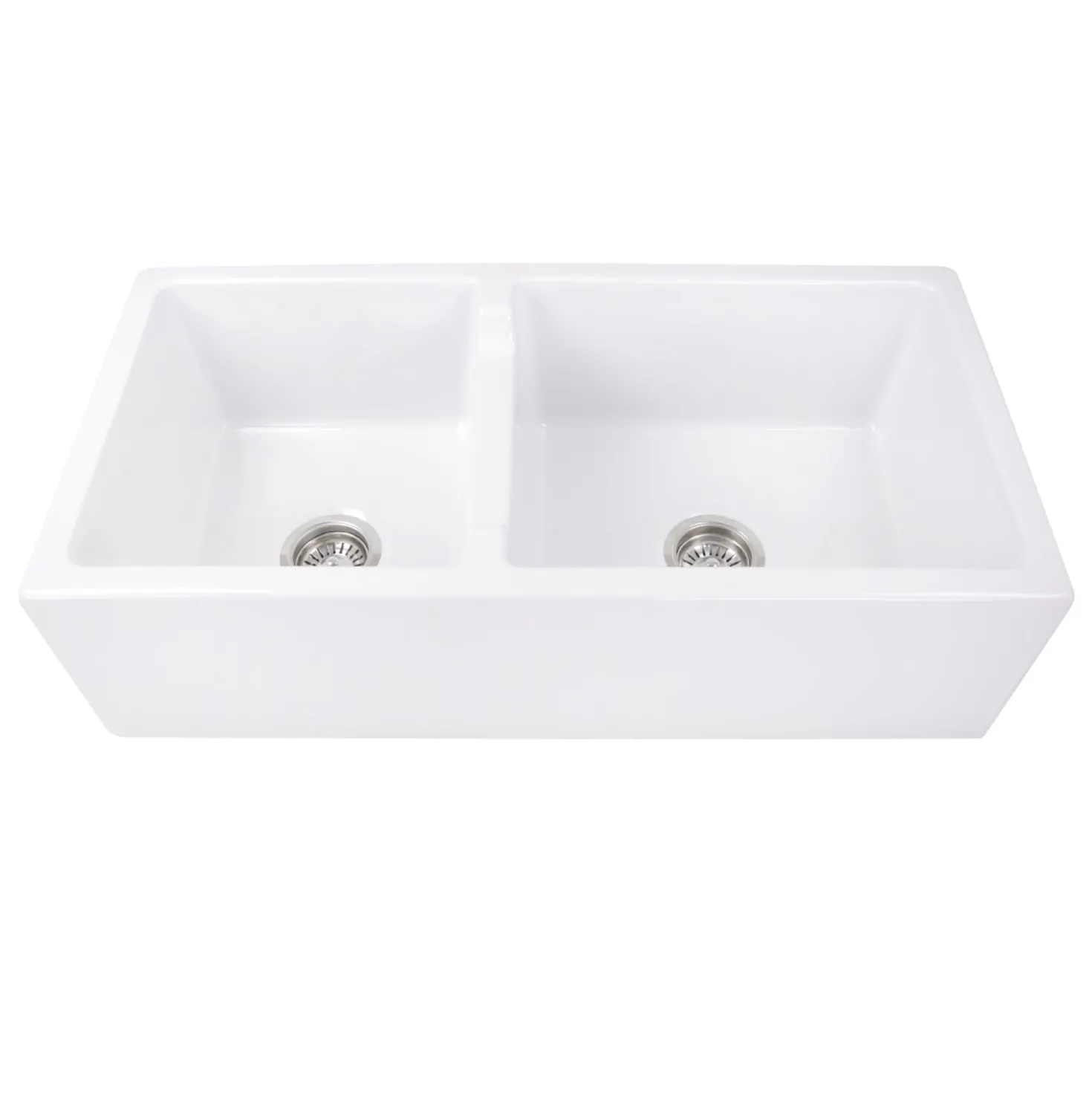 Nantucket Sinks 60/40 Double Bowl Farmhouse Apron Fireclay Sink Hyannis-36-DBL