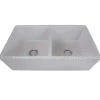 Nantucket Sinks Double Bowl Farmhouse Fireclay Sink with Pietra Sarda Finish