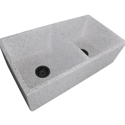 Nantucket Sinks Double Bowl Farmhouse Fireclay Sink with Pietra Sarda Finish
