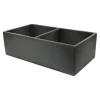 Nantucket Sinks Double Bowl Farmhouse Fireclay Sink with Concrete Finish