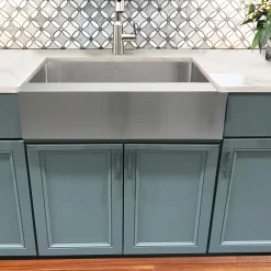 Nantucket Sinks EZApron33-9 RetroFit Single Bowl Undermount Stainless Steel Kitchen Sink with 9