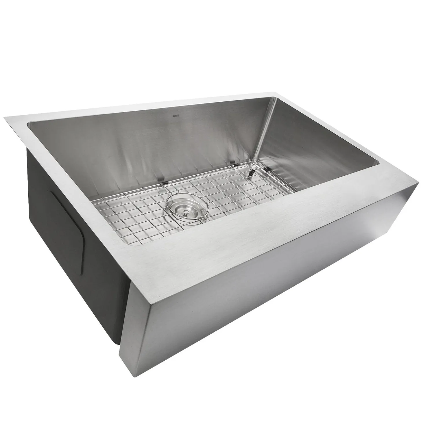 Nantucket Sinks EZApron33-9 RetroFit Single Bowl Undermount Stainless Steel Kitchen Sink with 9" Apron Front