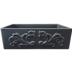 Nantucket Sinks 33" Farmhouse Fireclay Sink with Filigree Apron