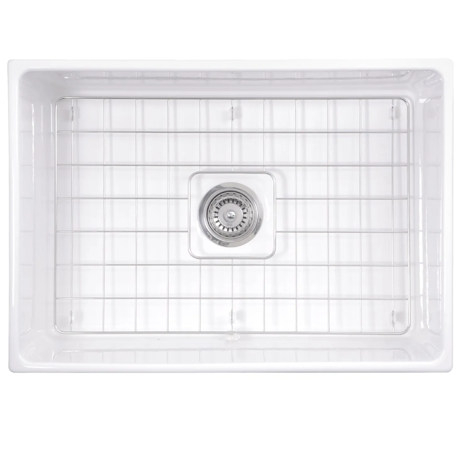 Nantucket Sinks 27" Farmhouse Fireclay Sink with Drain and Grid