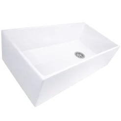 Nantucket Sinks 36" Farmhouse Fireclay Sink with Offset Drain and Grid
