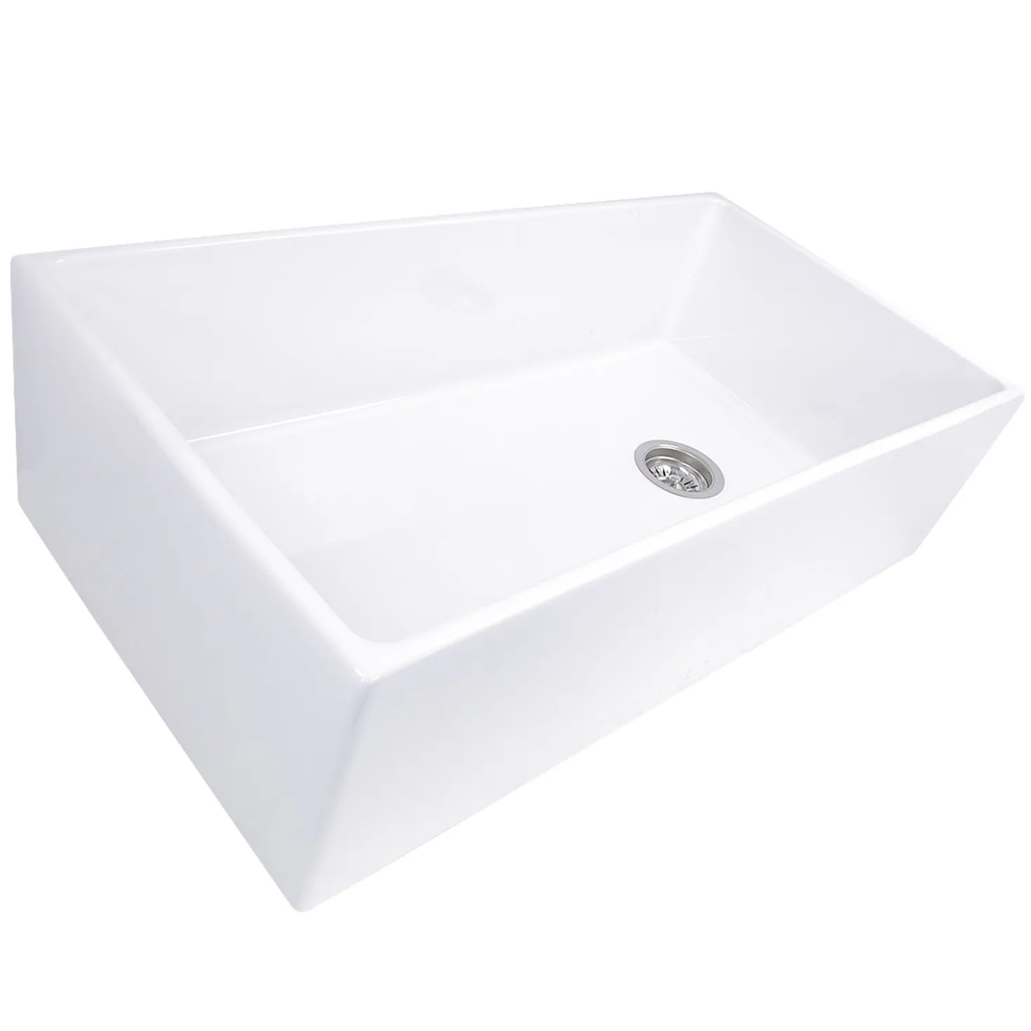 Nantucket Sinks 36" Farmhouse Fireclay Sink with Offset Drain and Grid