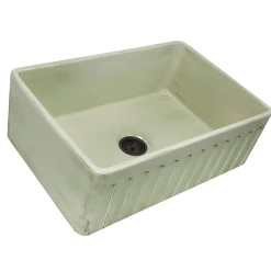 Nantucket Sinks 30" Farmhouse Fireclay Sink with Shabby Green Finish