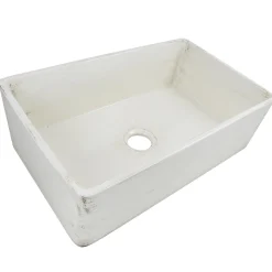 Nantucket Sinks 30" Farmhouse Fireclay Sink with Shabby Straw Finish