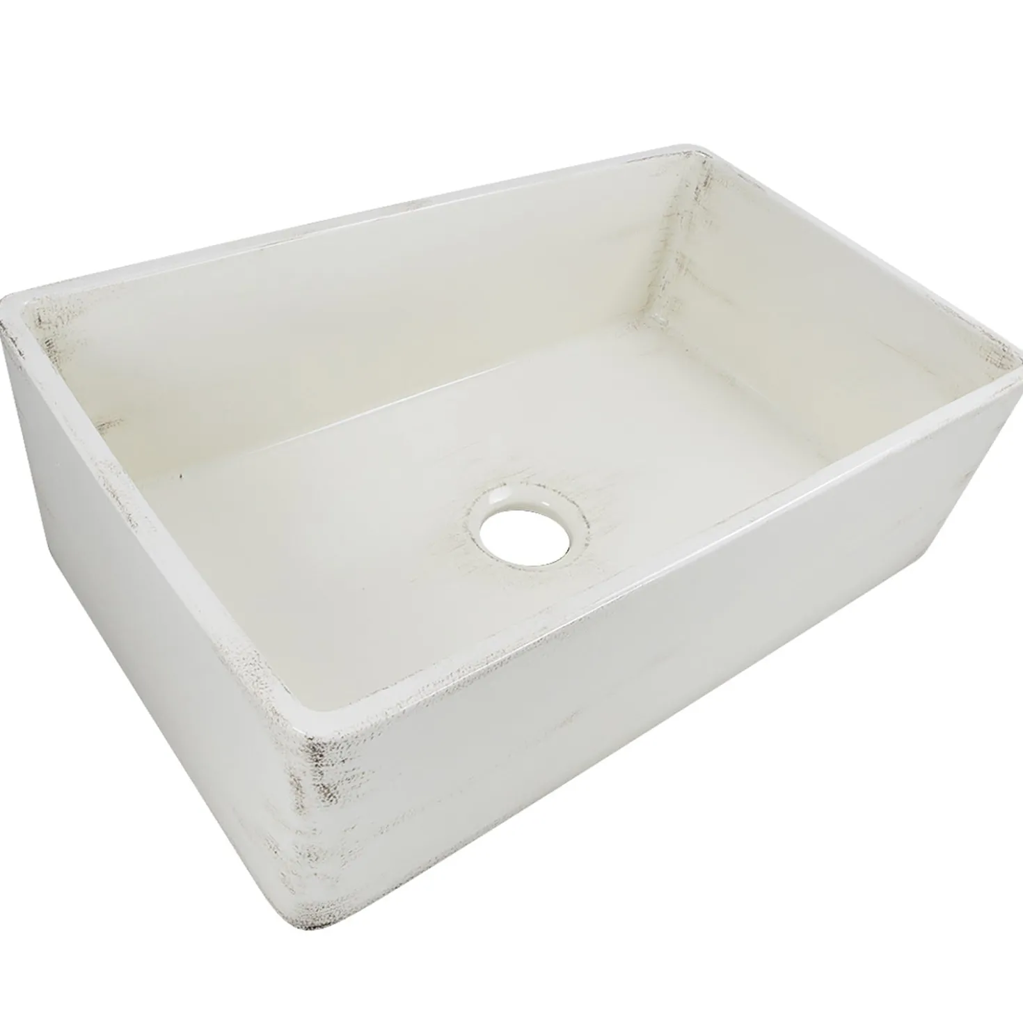 Nantucket Sinks 30" Farmhouse Fireclay Sink with Shabby Straw Finish