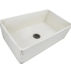 Nantucket Sinks 33" Farmhouse Fireclay Sink with Shabby Straw Finish