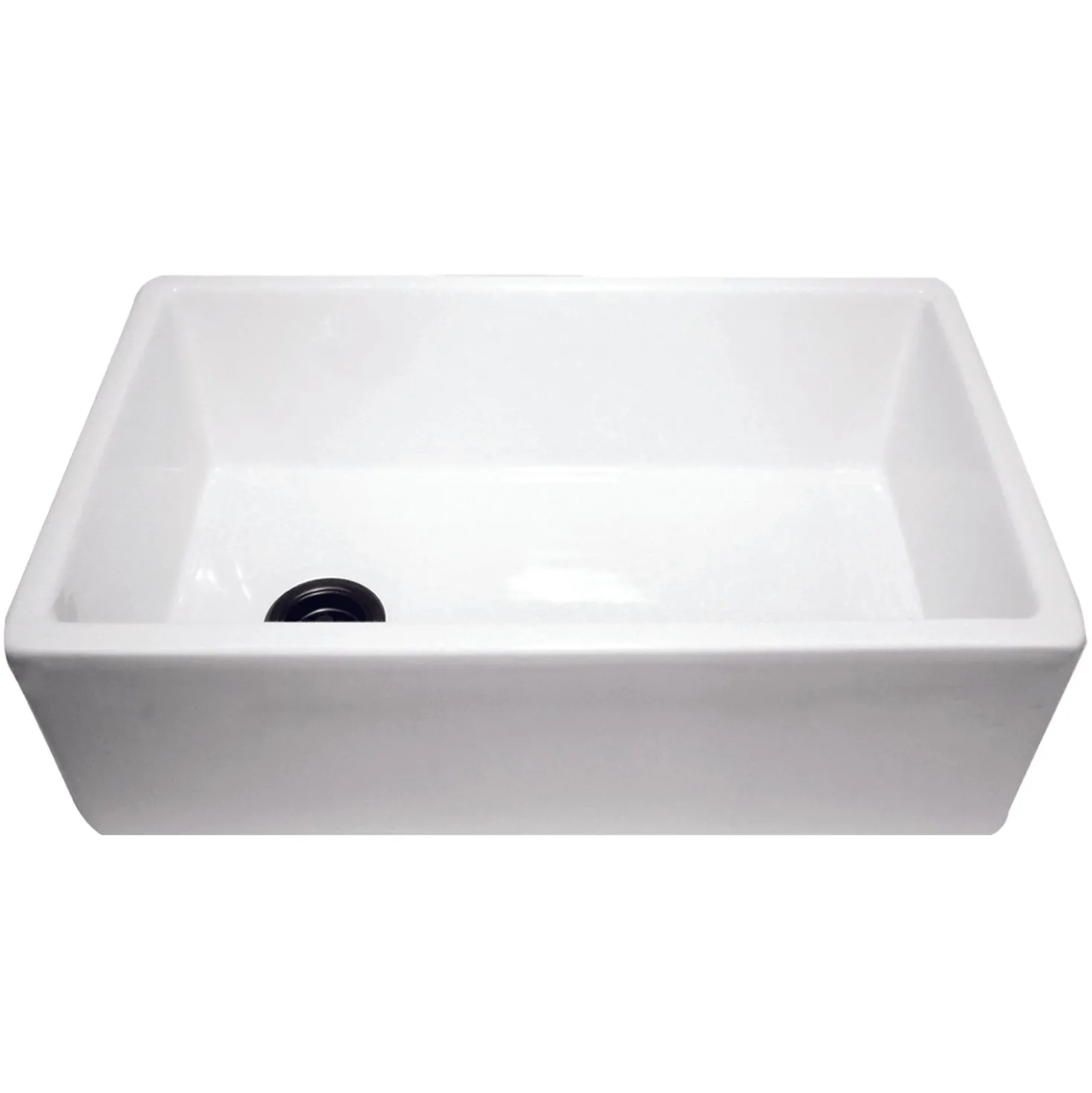 Nantucket Sinks 30" Fireclay Farmhouse Sink Offset Drain with Grid