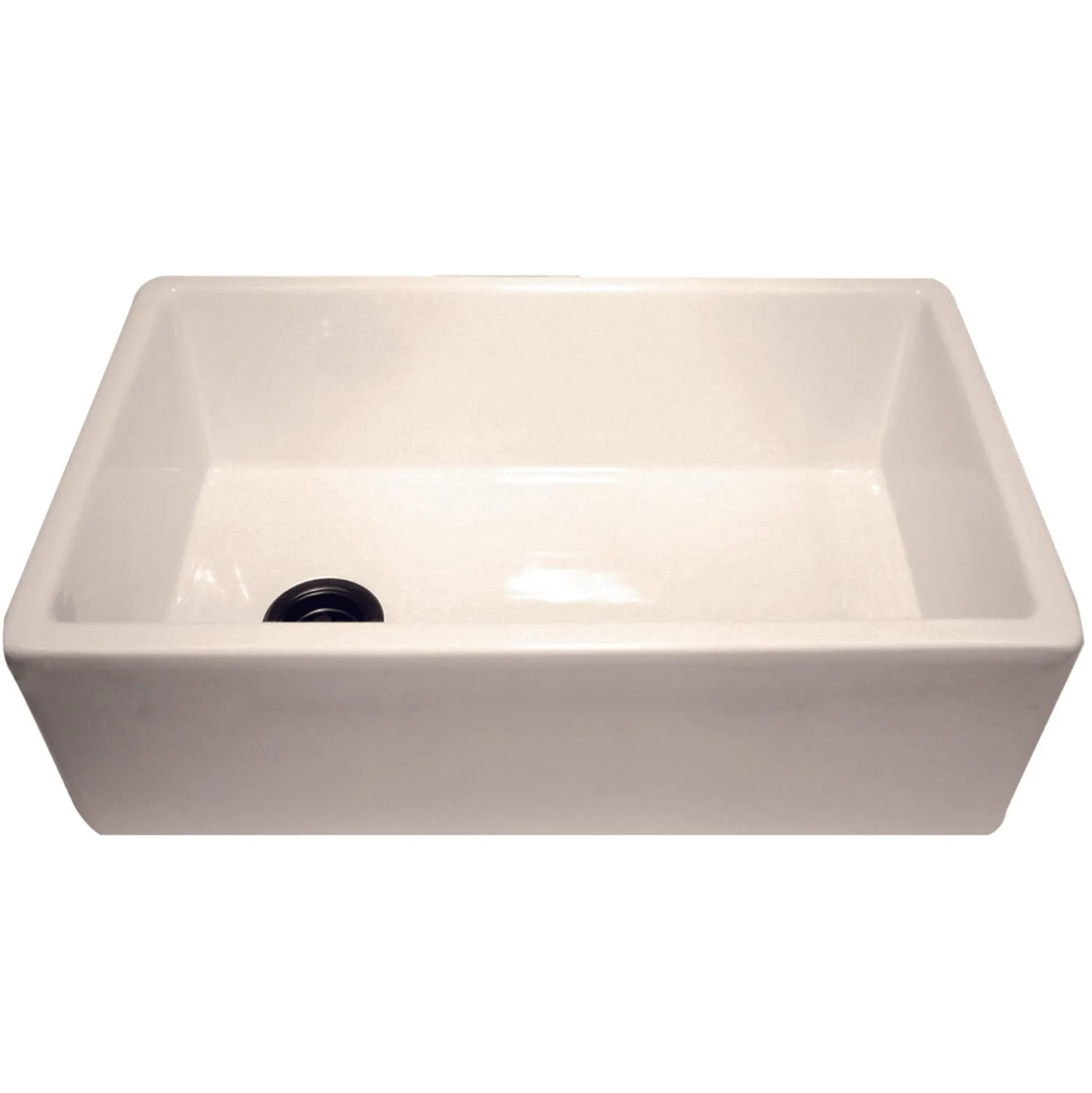 Nantucket Sinks 30" Fireclay Farmhouse Sink Offset Drain with Grid