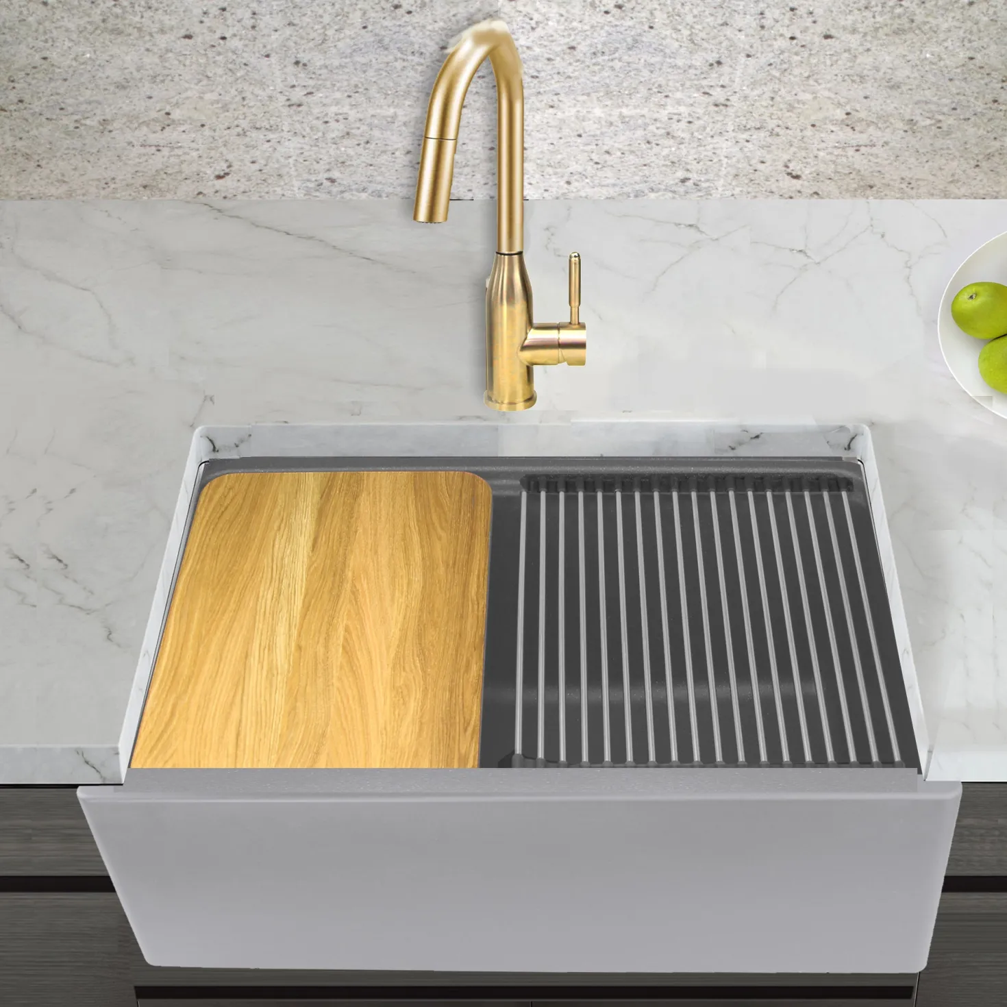 Nantucket Sinks 30" Granite Composite Workstation Apron Sink