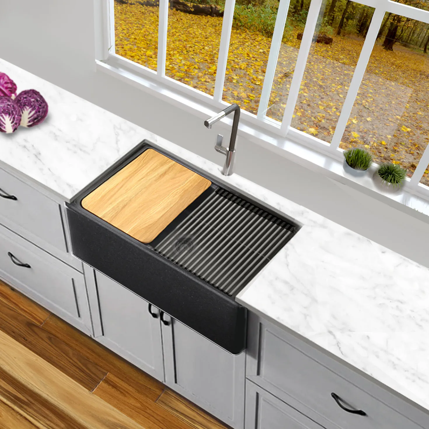Nantucket Sinks 30" Granite Composite Workstation Apron Sink