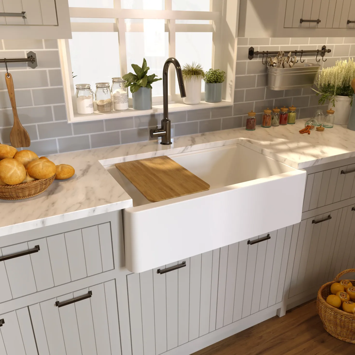 Nantucket Sinks 33" Granite Composite Workstation Apron Sink