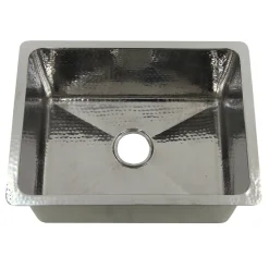 Nantucket Sinks 23" Hammered Stainless Steel Rectangle Kitchen Sink