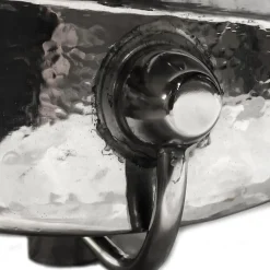Nantucket Sinks Hammered Stainless Steel Rectangle Undermount Bathroom Sink with Overflow