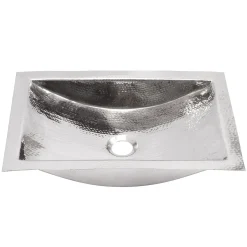 Nantucket Sinks Hand Hammered Stainless Steel Rectangle Undermount Bathroom Sink