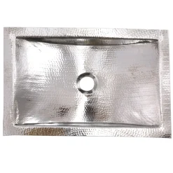 Nantucket Sinks Hand Hammered Stainless Steel Rectangle Undermount Bathroom Sink