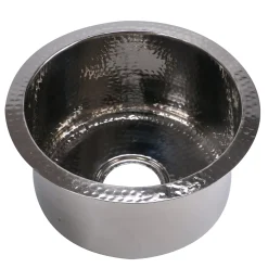 Nantucket Sinks 15"Hand Hammered Round Stainless Steel Bar Sink