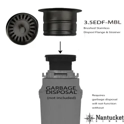 Nantucket Sinks 3.5-Inch Extended Flange Disposal Kitchen Drain