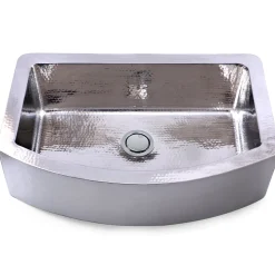 Nantucket Sinks 33 Inch Hammered Farmhouse Stainless Steel Sink