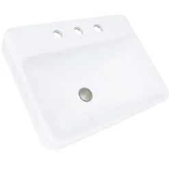 Nantucket Sinks 23-Inch 3-Hole Rectangular Drop-In Ceramic Vanity Sink DI-2317-R8