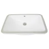 Nantucket Sinks 23.5-Inch Rectangular Undermount Ceramic Vanity Sink UM-2112-W in White