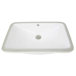 Nantucket Sinks 23.5-Inch Rectangular Undermount Ceramic Vanity Sink UM-2112-W in White