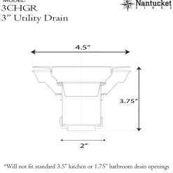 Nantucket Sinks 3-Inch Utility Sink Grid Drain | Matte Black