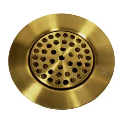 Nantucket Sinks 3-Inch Utility Sink Grid Drain | Brushed Satin Brass