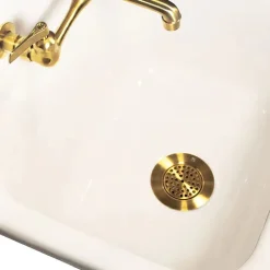Nantucket Sinks 3-Inch Utility Sink Grid Drain | Brushed Satin Brass