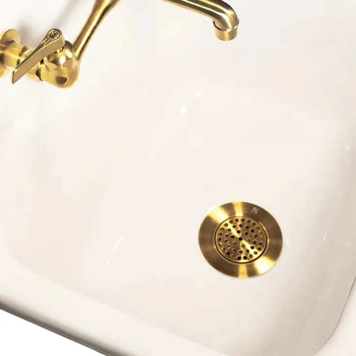 Nantucket Sinks 3-Inch Utility Sink Grid Drain | Brushed Satin Brass