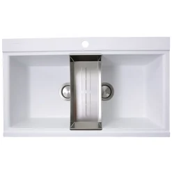 Nantucket Sinks Large Double Bowl Prep Station Topmount Granite Composite White
