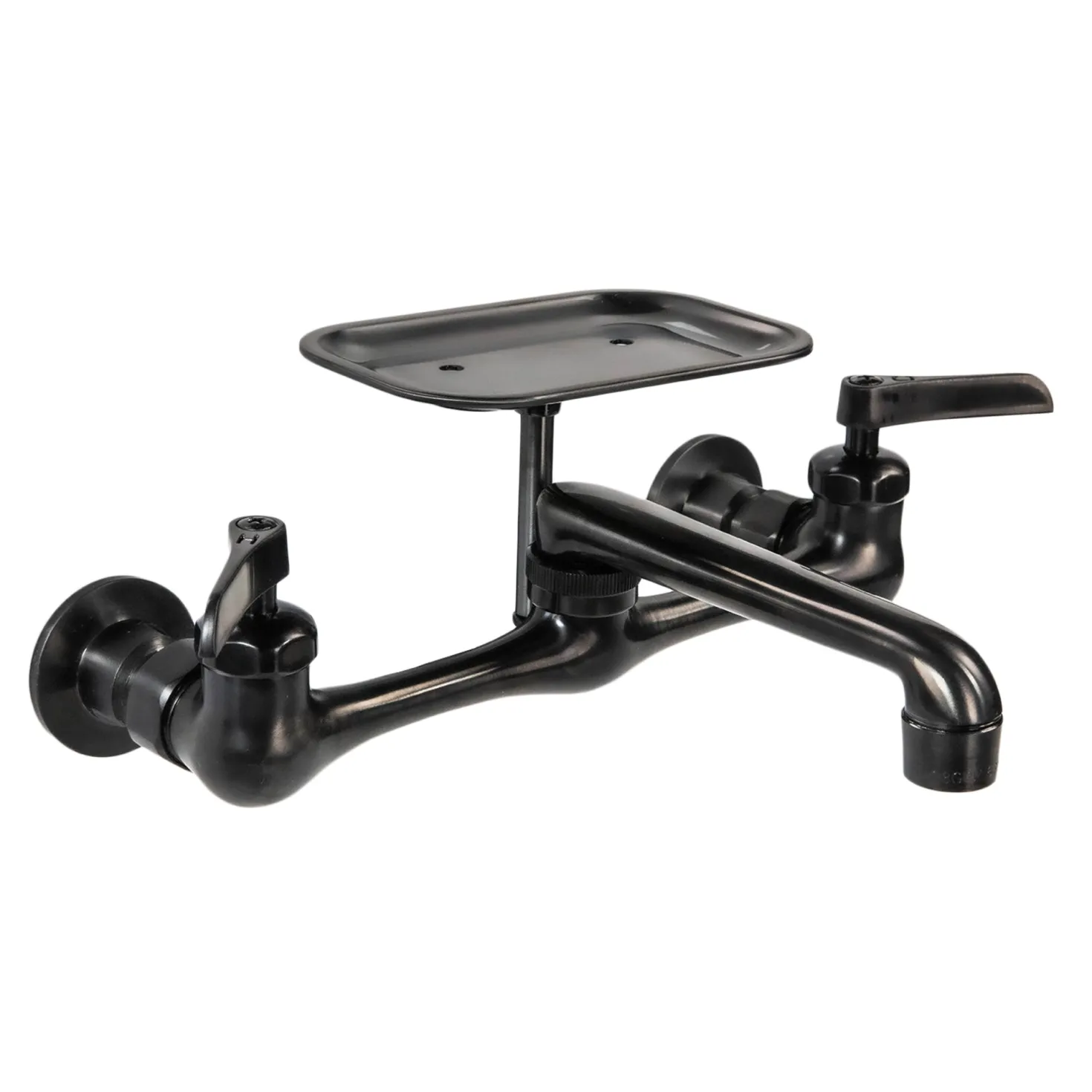 Nantucket Sinks Matte Black Wall Mount Utility Faucet with Soap Dish