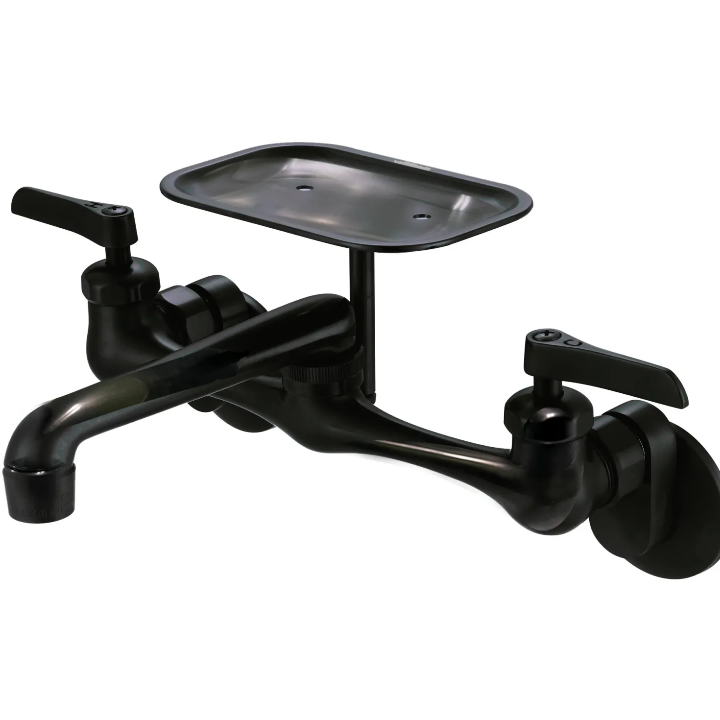Nantucket Sinks Matte Black Wall Mount Utility Faucet with Soap Dish