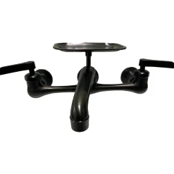 Nantucket Sinks Matte Black Wall Mount Utility Faucet with Soap Dish