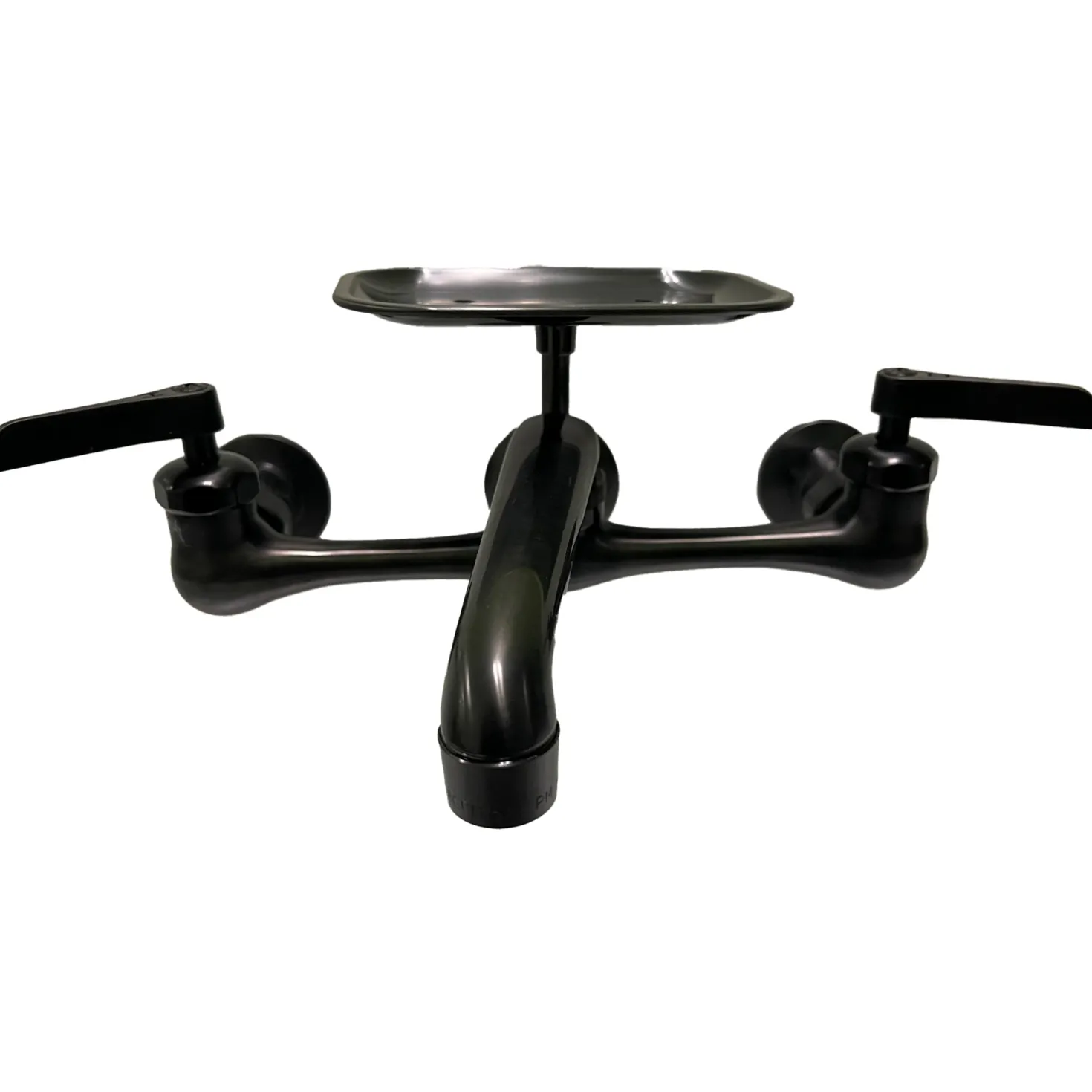 Nantucket Sinks Matte Black Wall Mount Utility Faucet with Soap Dish