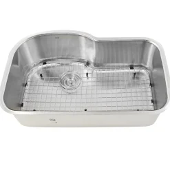 Nantucket Sinks MOBYXL-16 Single Bowl Oblong Undermount Stainless Steel Kitchen Sink, 16 Gauge