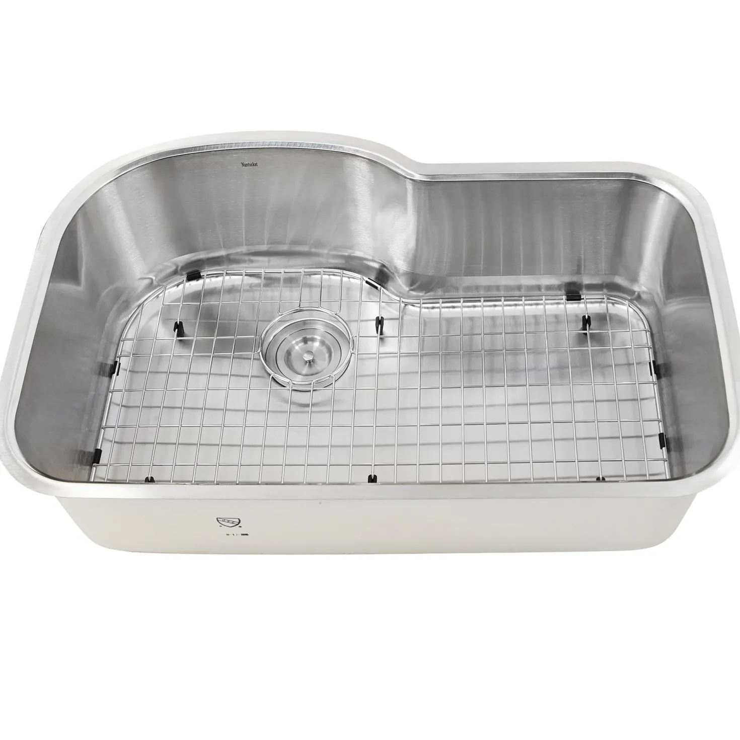Nantucket Sinks MOBYXL-16 Single Bowl Oblong Undermount Stainless Steel Kitchen Sink, 16 Gauge