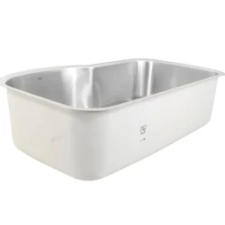 Nantucket Sinks MOBYXL-16 Single Bowl Oblong Undermount Stainless Steel Kitchen Sink, 16 Gauge